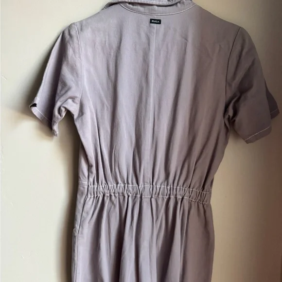 RVCA Lavender Utility Jumpsuit XS Minimalist Zip Front Workwear Scandi Boho - Picture 5 of 6